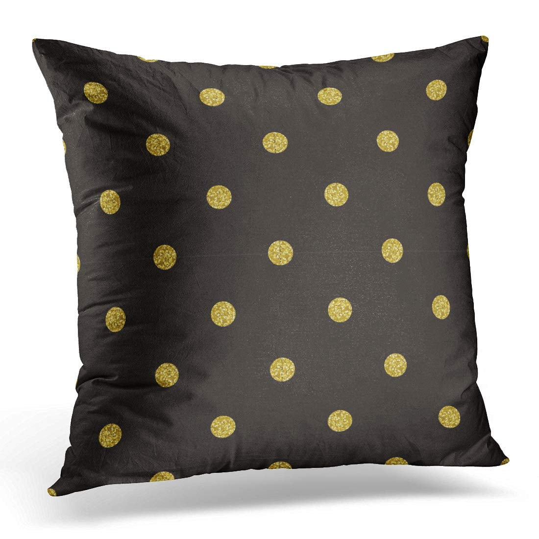 gold polka dot pillowcase