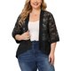 thumbnail image 2 of Plus Size Shrug for Women Bolero Summer Lace Panel Sheer Loose Cardigans Black 2X, 2 of 7