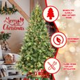 thumbnail image 3 of Mayhihi 4FT Pre-lit Artificial Small Christmas Tree with 150 Lights, Xmas Tree for Home Office Party Decor, 636 PE & PVC Mixed Branch Tips, Foldable Stand, Easy Assembly, 3 of 7