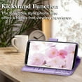 thumbnail image 4 of Designed for Samsung Galaxy S9 Phone Case Wallet,Butterfly Embossed PU Leather Flip Folio Cover Credit Card Holder Slots Stand with Wrist Strap Phone Case for Samsung S9 5.8 Inch (Lavender), 4 of 6