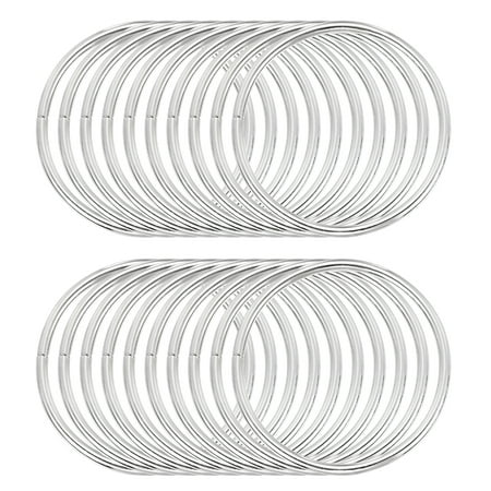 Uxcell 20 Pcs Metal Hoop Rings for Craft 2.7 Inch Floral Wreath Macrame Hoops Dream Catcher Rings for DIY Crafts Macrame Plant Hangers, Silver