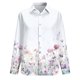 thumbnail image 4 of Blusas para las Mujeres Casual Verano Cuello en V Color Sólido Manga Larga Suelta Botón Camisa, Top de Moda Túnica para el Uso Diario, 4 of 6
