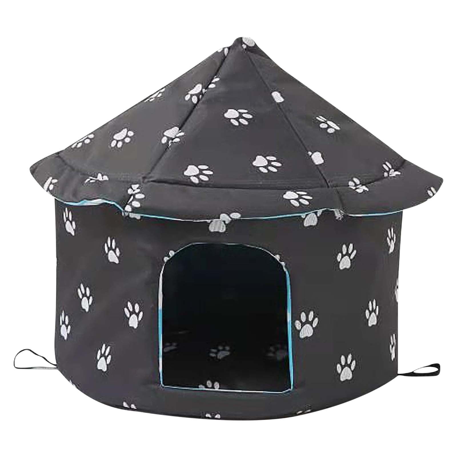 LACKUST Heated Outdoor Cat House,Dog bed for Indoor Clearance,Foldable Shelter for Stray Cats with Sunscreen Protection,C