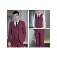 thumbnail image 6 of Men's Suit Slim Fit 3 Piece Suit Double Breasted Suit One Button Formal Wedding Prom Suits Burgundy M, 6 of 7