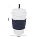 thumbnail image 3 of Taza de café reutilizable | Vaso de viaje aislante para bebidas calientes y frías – tapa tropical resistente a fugas, pajita blanca esmerilado, plástico, 9,3 oz, gris caqui rosa, fácil de limpiar, 3 of 8