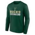 thumbnail image 2 of Men's Hunter Green Milwaukee Bucks Let's Go Long Sleeve T-Shirt, 2 of 3