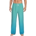 thumbnail image 2 of Lsque Teal Turquoise Print Men's Pajama Pants, Lounge Pant - Comfortable Home Wear,Elastic Waistband, Stylish Design-Large, 2 of 9