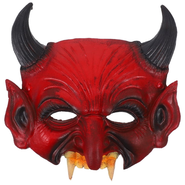 KAKOWELY Máscara de demonio para cosplay, máscara de demonio para carnaval, máscara de demonio para Halloween, accesorio de cosplay