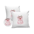 thumbnail image 2 of Outdoor Throw Pillow Cover Spring Cute Pink Pig and Flowers Wreath Waterproof Cushion Covers 2 Pack Farm Animals on White Pillow Cases Home Decoration for Patio Garden Couch Sofa, 2 of 7