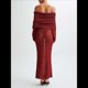 thumbnail image 5 of Vestido Ajustado Tipo Suéter con Hombros Descubiertos para Mujer, Elegante, de Larga, para Fiesta en Club, Midi y Formal. Rojo Vino L, 5 of 9