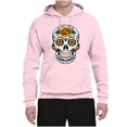 thumbnail image 2 of Wild Bobby, Day Of The Dead Sugar Skull Pop Culture Unisex Graphic Hoodie Sweatshirt, Light Pink, Medium, 2 of 5