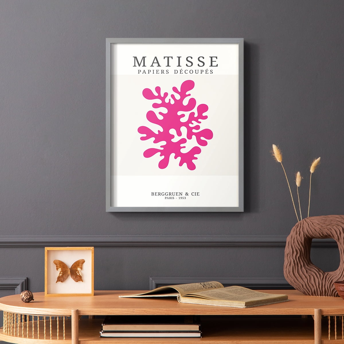 Matisse CDXXIX in Gray Solid Wood Framed Print No Nail Hanging