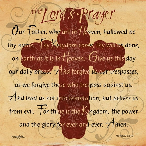 Art.com The Lords Prayer Cross Art Print by Diane Stimson, 16" x 16"