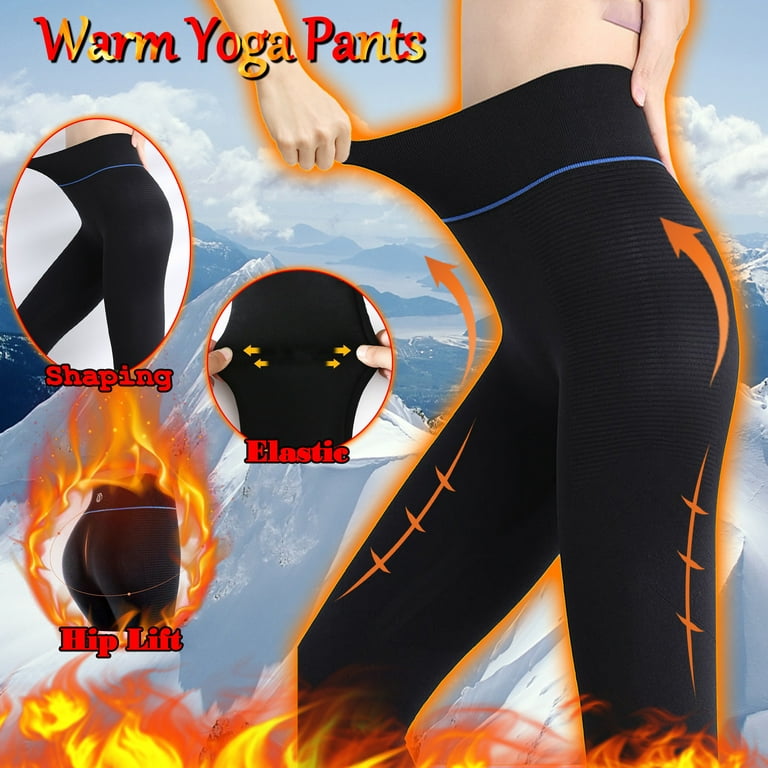 Noarlalf Fleece Lined Leggings Women Thermal Pants Women Women's Hight  Waist Fat Yoga Magnetic Leggings Pants Burning Shaping Legs Exercise Warm  Yoga