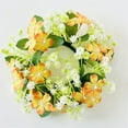 thumbnail image 4 of Artificial Hydrangea Candle Rings Wreaths 3.5 inch Center Eucalyptus Leaves Wreaths Small Boho Wreath Pillar Candle Holder for Easter Wedding Home Door Tabletop Decoration, 1Pc(Orange,3.5x3.5"), 4 of 9