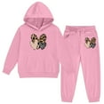 thumbnail image 6 of oqasdz Valentine's Day Girls Sweatsuit Long Sleeve Hoodie Sweatshirts And Jogger Pants With Leopard Print Heart Cozy 2 Piece Outfit For Toddler And Kids, 6 of 6