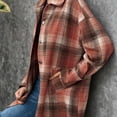 thumbnail image 4 of 2024 Autumn and Winter Fashion Plaid Jackets for Womens Plus Size New Style Plaid Shirt Loose Long Sleeve Casual Zipper Jacket Coat, 4 of 4