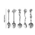 thumbnail image 3 of THLKIF Vintage Royal Style Carved Coffee Spoons, Antique Teaspoon Dessert Spoons, Mini Tableware for Ice Cream, Decorative Spoons for Cafe, Kitchen, Dining Bar, 5PCS Silver ﻿, 3 of 9