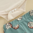 thumbnail image 4 of Sgkm Baby Clothes Boy Newborn Boy Outfits Basketball Graphic Romper Pants Hat Toddler Game Day 3pcs Outfit, 4 of 9