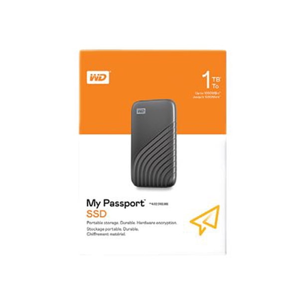 WD 1TB My Passport SSD Portable External Solid State Drive, Gray WD 1TB My Passport SSD Portable External Solid State Drive, Gray