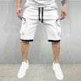 thumbnail image 1 of pstuiky Pantalones cortos deportivos para hombre, Pantalones cortos de trabajo rectos y holgados con múltiples bolsillos de moda de verano para hombre Pantalones cortos de baloncesto, 1 of 6