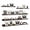 Brown, variant on 24 Inch Wall Mounted Floating Shelves Set of 5, Black Wood Wall Shelves for Bathroom, Bedroom, Kitchen, Living Room Storage, Wooden Picture Ledge