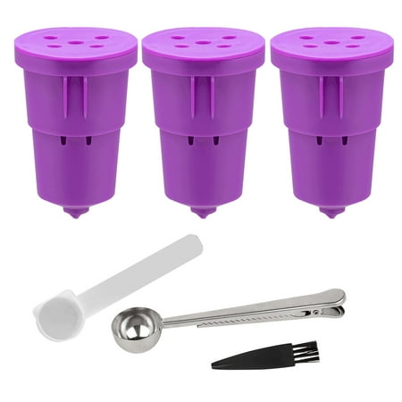 

3Pcs Filter Cup W/ Brush Refillable Coffee Pod Holder for Machine Coffeeware Espresso Machine Office Coffee Maker Style A