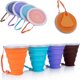 thumbnail image 1 of Taza de silicona plegable, juego de tazas de silicona portátil reutilizable con tapa hermética, taza de viaje plegable sin BPA para picnic, camping, senderismo, viajes (4 colores-A), 1 of 5