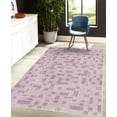 thumbnail image 4 of Modern Decorative Rug, Contemporary Style Geometric Bars and Squares Funky Striped Lattice Print, Quality Carpet for Bedroom Dorm and Living Room, 6 Sizes, Pale Mauve, by Ambesonne, 4 of 4