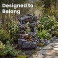 thumbnail image 2 of VBAL 32"H Outdoor Freestanding Water Fountain, 5-Tier Cascading Rock Resin with LED Light and Pump, Stone Imitation, Outdoor Water Feature for Garden, Patio, Yard, Deck, Porch, Lawn, Gray, 2 of 8