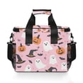 thumbnail image 7 of FORMRS Insulated Cooler Bag 24 Cans Capacity Soft Leakproof Lunch Box with Side Pockets, Pink Halloween Ghosts, 7 of 7