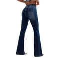 thumbnail image 3 of Sngxgn Women's Wide Leg Jeans High Waisted Stretchy Straight Leg Jeans Loose Denim Pants with Pocket(Blue,S), 3 of 9