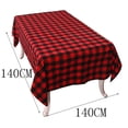 thumbnail image 3 of Christmas Plaid Tablecloth Rectangle - Red Buffalo Plaid Linen Cotton Gingham Tablecloth Xmas Table Cloths, Winter Farmhouse Table Decorations for Dining/Parties/Holiday, 55 x 55 Inch, 3 of 7