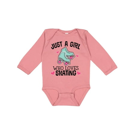 

Inktastic Just A Girl Who Loves Skating Gift Baby Girl Long Sleeve Bodysuit