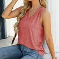 thumbnail image 6 of lmcalzta Summer Tank Tops for Women Sleeveless V Neck Solid Undershirts Stretchy Loose Fitting Going out Tops for Women, 6 of 9