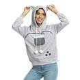 thumbnail image 2 of Pet Carrier Hoodie for Women Cat Dog Pouch Holder Solid Color Long Sleeve Hooded Sweatshirts Cute Casual Tops, 2 of 5