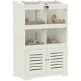 thumbnail image 2 of PawHut Large Hamster Cage for Multiple Small Pets, Rat Cage with Storage Cabinet, Clear Transparent Panels, Sliding Doors, Flip Top, Cream White, 2 of 9