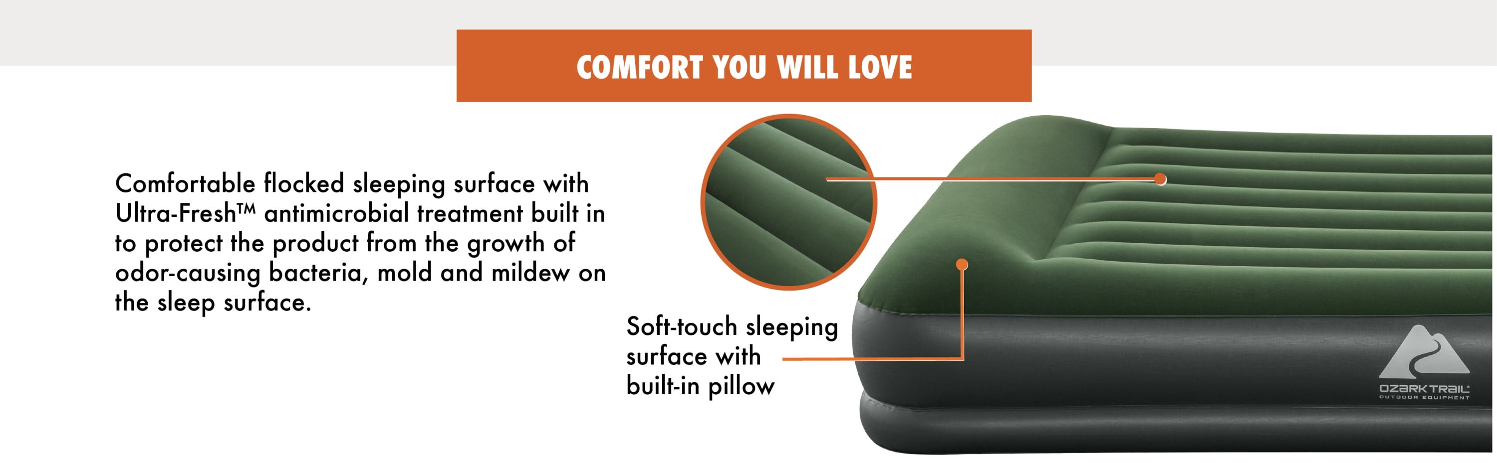 Ozark Trail Tritech Air Mattress Queen 10 With Battery Pump