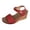 Red, variant on Rokment Womens Wedges Dressy Sandals 2026 Summer Trendy Casual Ladies Leather Open Toe Platform Arch Support Orthopedic High Heels Walking Dress Sandals Beach Beige Size 6.5