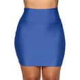 thumbnail image 3 of Clearance! Hontri Skirts for Women Fashion Women Stretch Tight Sexy Skirt Solid High Waist Short Slim Mini Skirts Skirts for Women Blue,Xl, 3 of 10