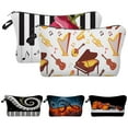 thumbnail image 1 of Toiletry Bags Musical Instrument Print Multipurpose Portable Hanging Ring Lightweight Cosmetic Handbag for Vacation, 1 of 8