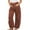 Brown, variant on UYISJ Women's Corduroy Pants Mid Rise Elastic Waist Pants Casual Wide Leg Baggy Trousers Loose Fit Solid Pants with Pockets Army Green L