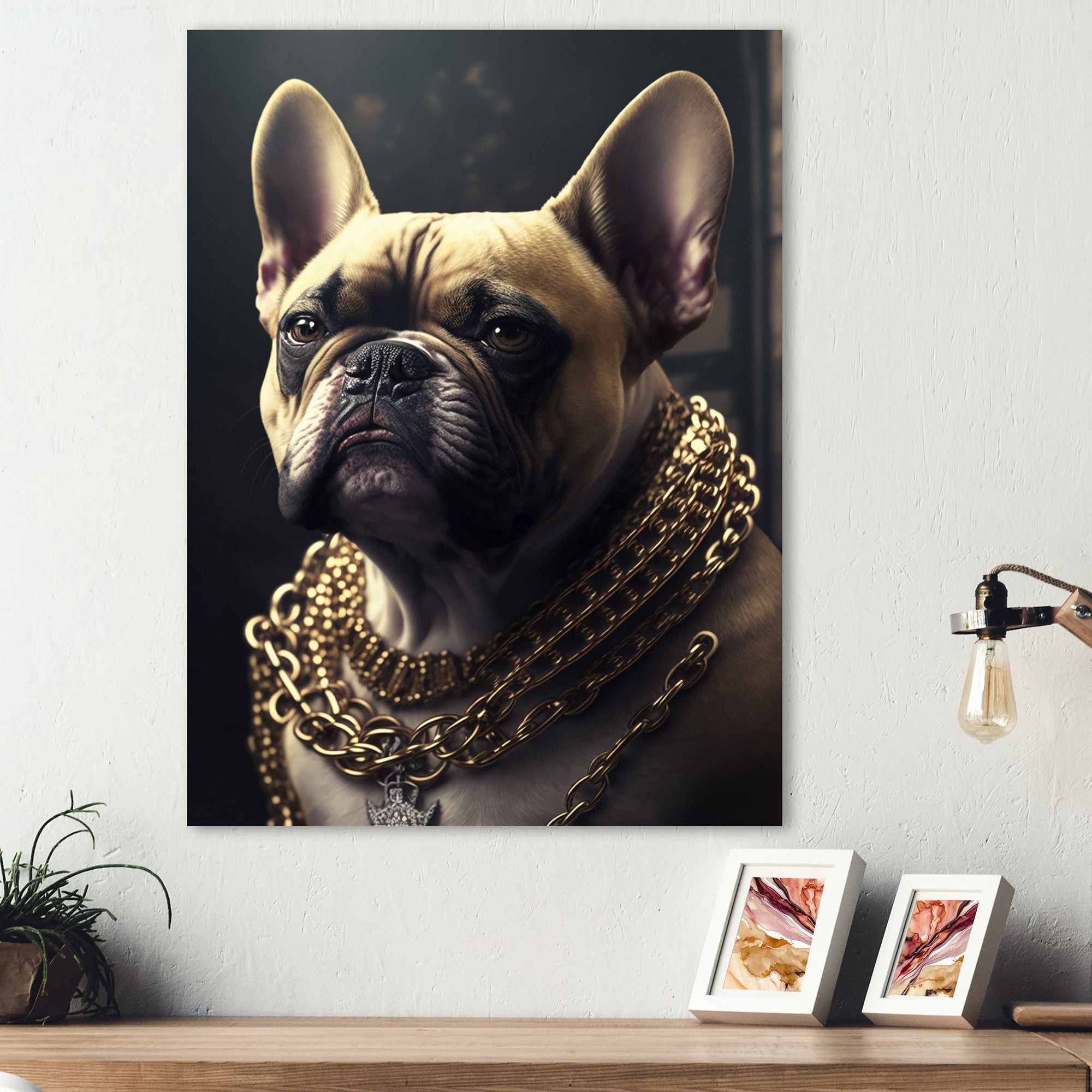 Designart Mafia Frenchie II Canvas Wall Art