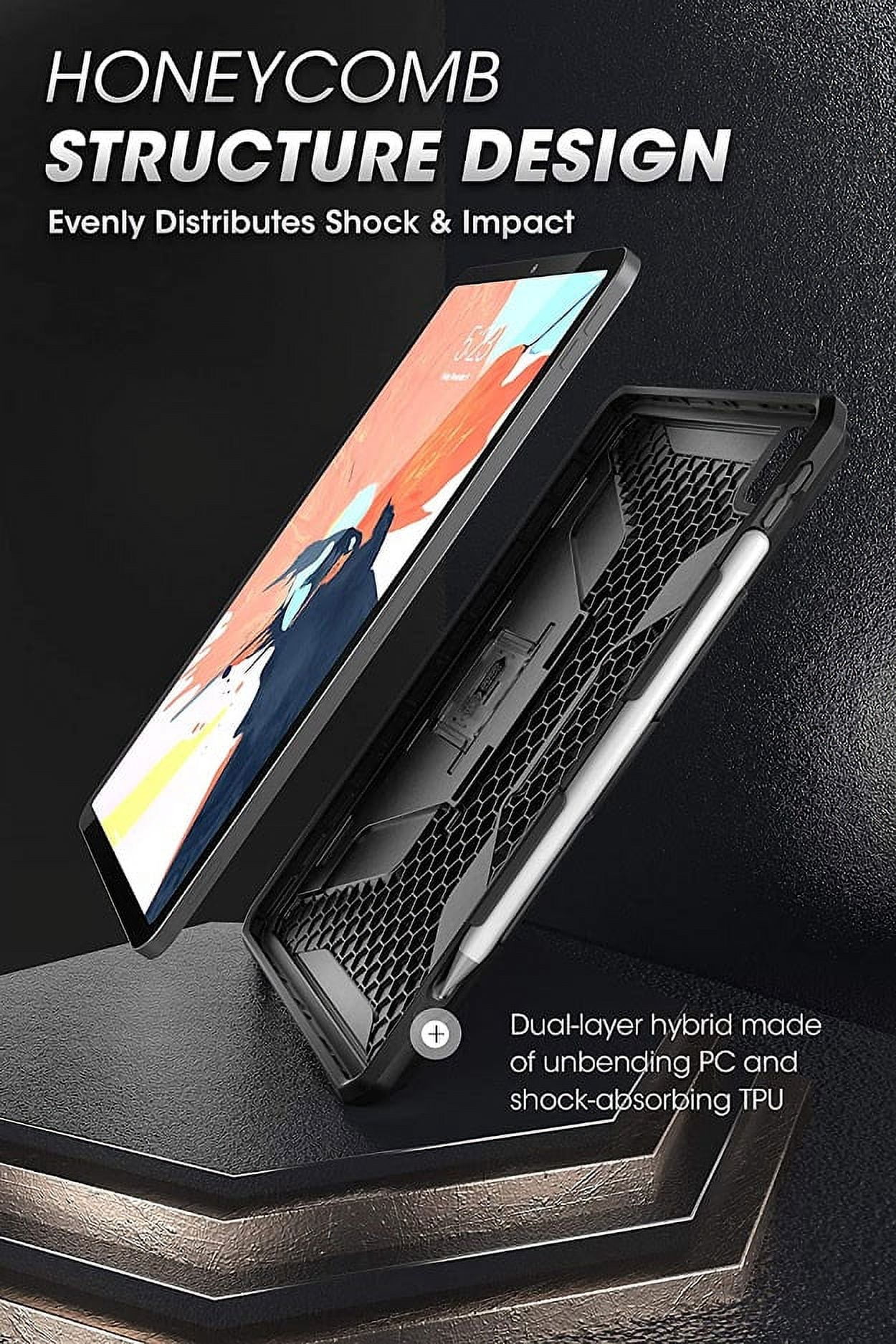 SUPCASE Unicorn Beetle Series Case Designed for iPad Pro 11 (2020 Release), with Built-in Apple Pencil Holder Full-Body Kickstand Rugged Protective Case for iPad Pro 11 (Black)