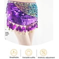 thumbnail image 4 of Aellinatey Women Belly Dance Hip Scarf with Chain Sequins Tassels Coins Skirt Party Wear, 4 of 16