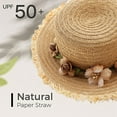thumbnail image 3 of 56-58 cm circunferencia del sombrero sombrero de paja para mujer sombrero para el sol protector solar guirnalda para exteriores sombrero de copa plano sombrero de playa sombrero para el sol plegable, 3 of 5