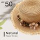 thumbnail image 3 of 56-58 cm circunferencia del sombrero sombrero de paja para mujer sombrero para el sol protector solar guirnalda para exteriores sombrero de copa plano sombrero de playa sombrero para el sol plegable, 3 of 5