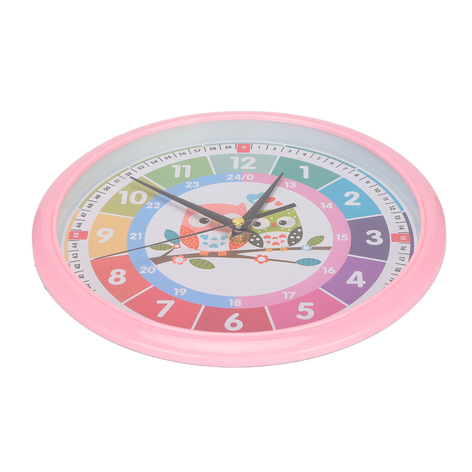 Ccdes Wall Clock Plastic Cartoon Colorful Quartz Time Learning Hanging