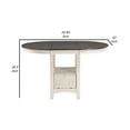 thumbnail image 5 of Glee 42-60 Inch Extendable Counter Height Table, Antique White and Brown- Saltoro Sherpi, 5 of 5