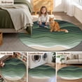 thumbnail image 6 of Abstract Round Living Room Rugs 6 ft, Sage Green Brown Gradient Ocean Waves Washable Area Rug with Non-Slip Sturdy Edge Binding Round Carpet for Kitchen Office Bedroom, 6 of 9
